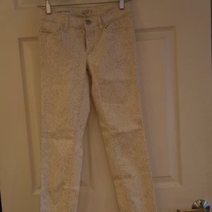 Loft White Printed Denim